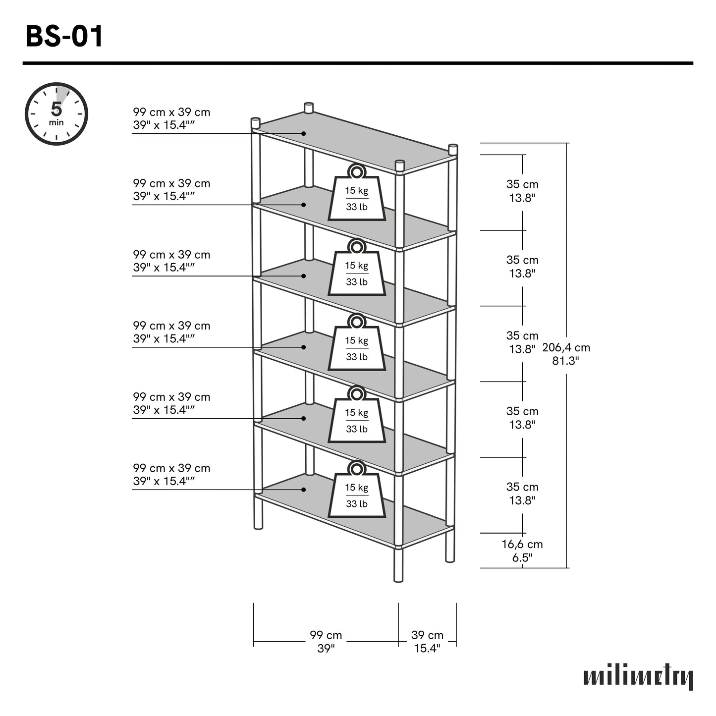 Modułowy Regał Ekspozycyjny BS-01-NT