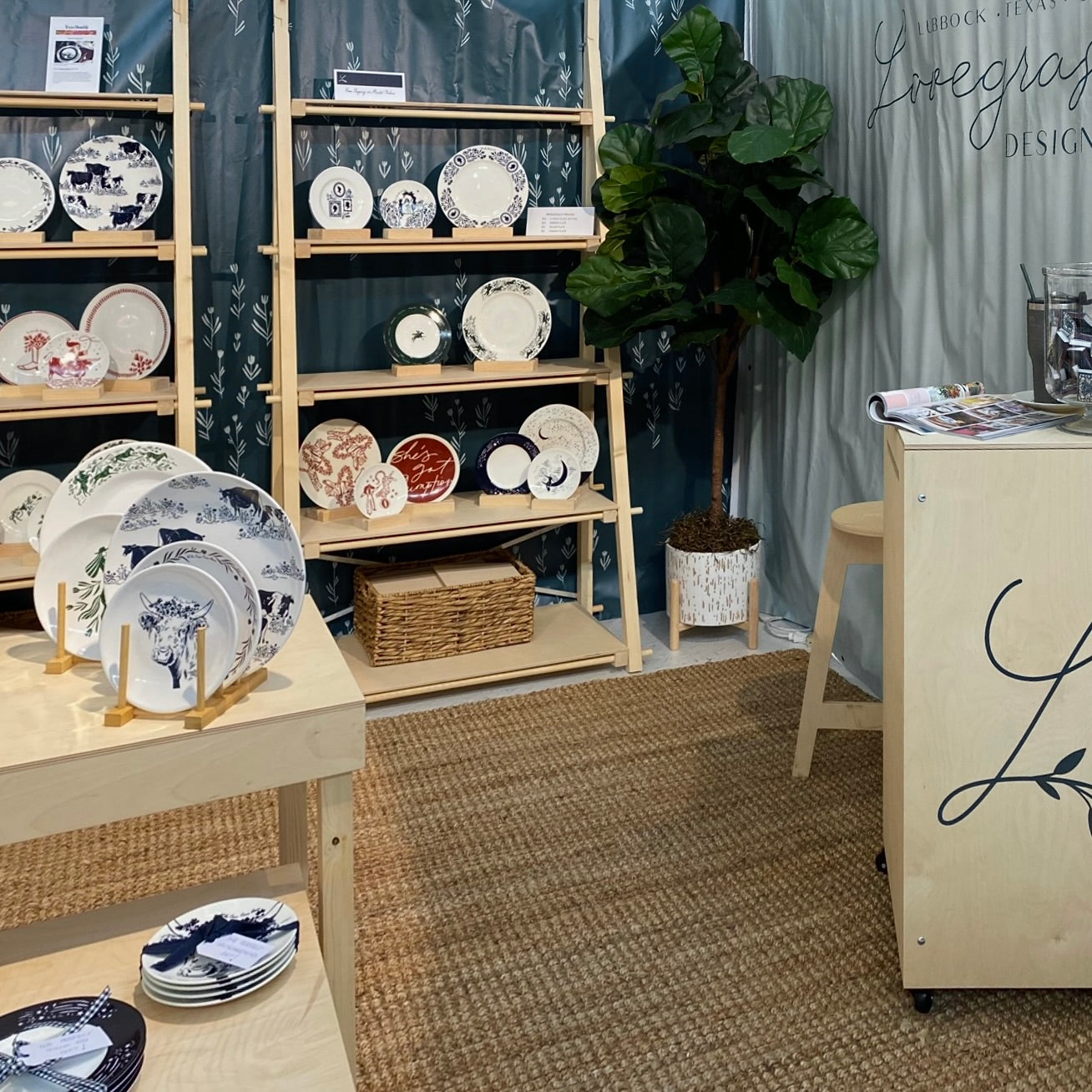 Lovegrass Designs pop up with Milimetry shelvings and tables display