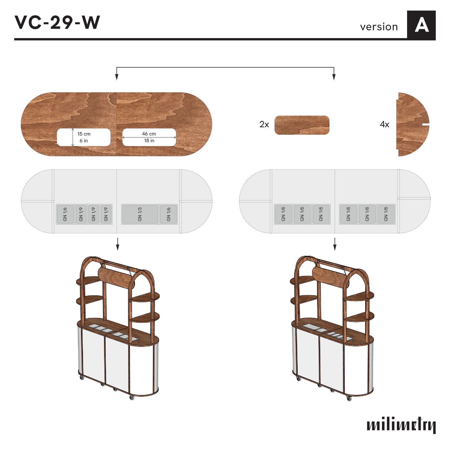 Wózek Charcuterie VC-29-A-W | kolor RAL/NCS