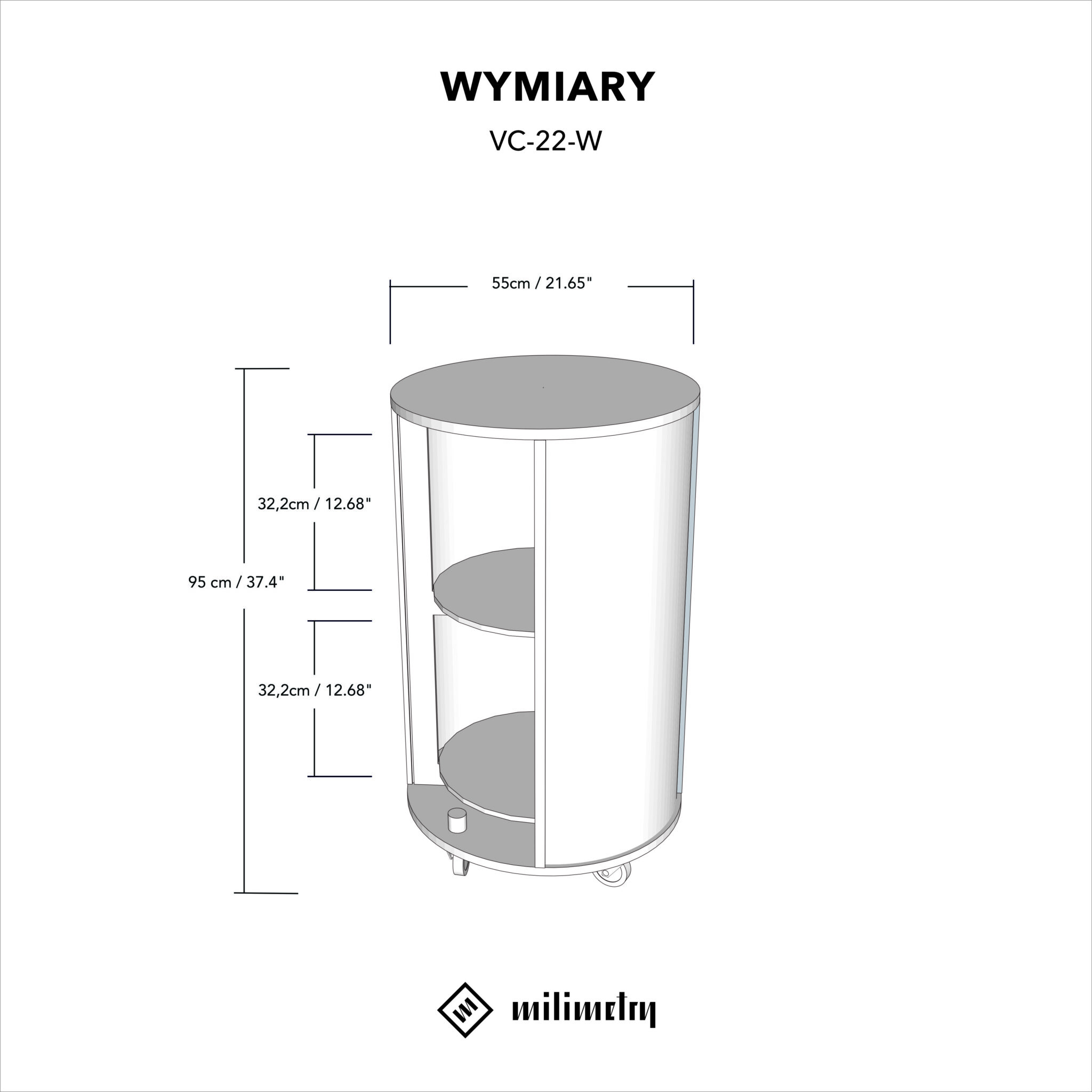 VC-22-W infografika wymiary